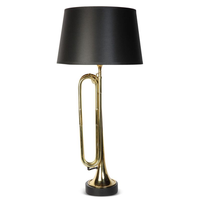 culinary concepts Large Hanover Bugle Lamp with Black Shade