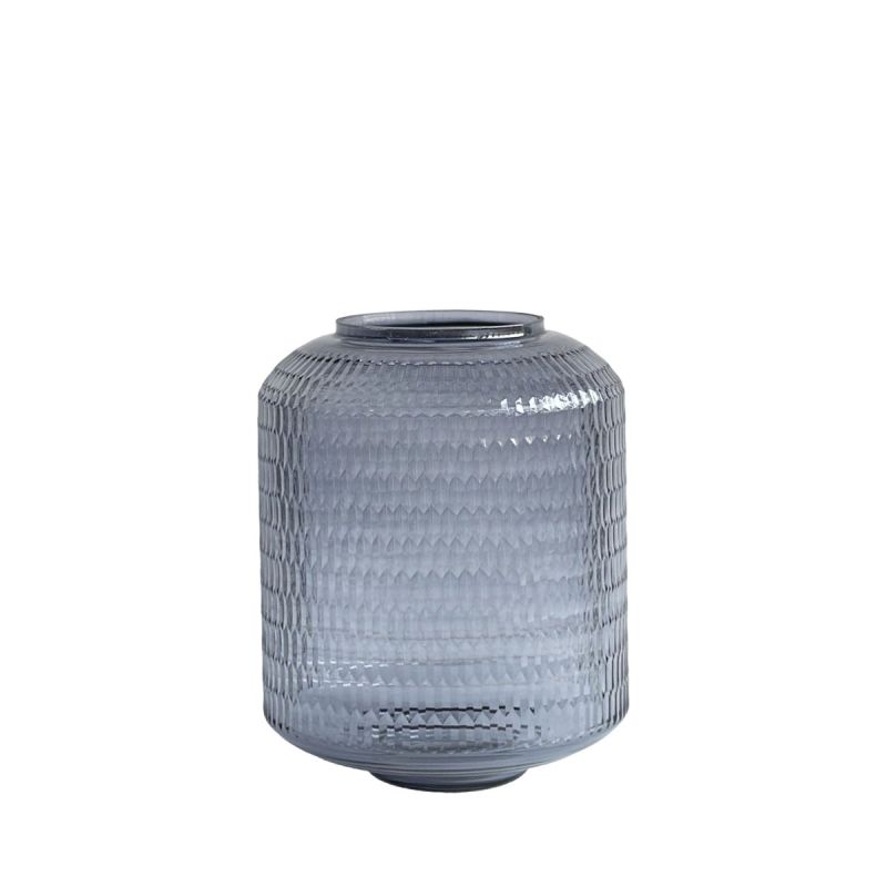 culinary concepts Large Smoke Rice Handcut Glass Jar Vase