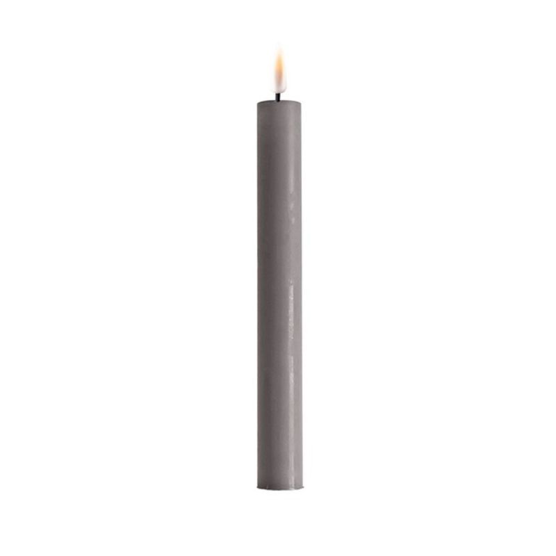 culinary concepts LED Dinner Candles - Grey- 24cm height - 2PK