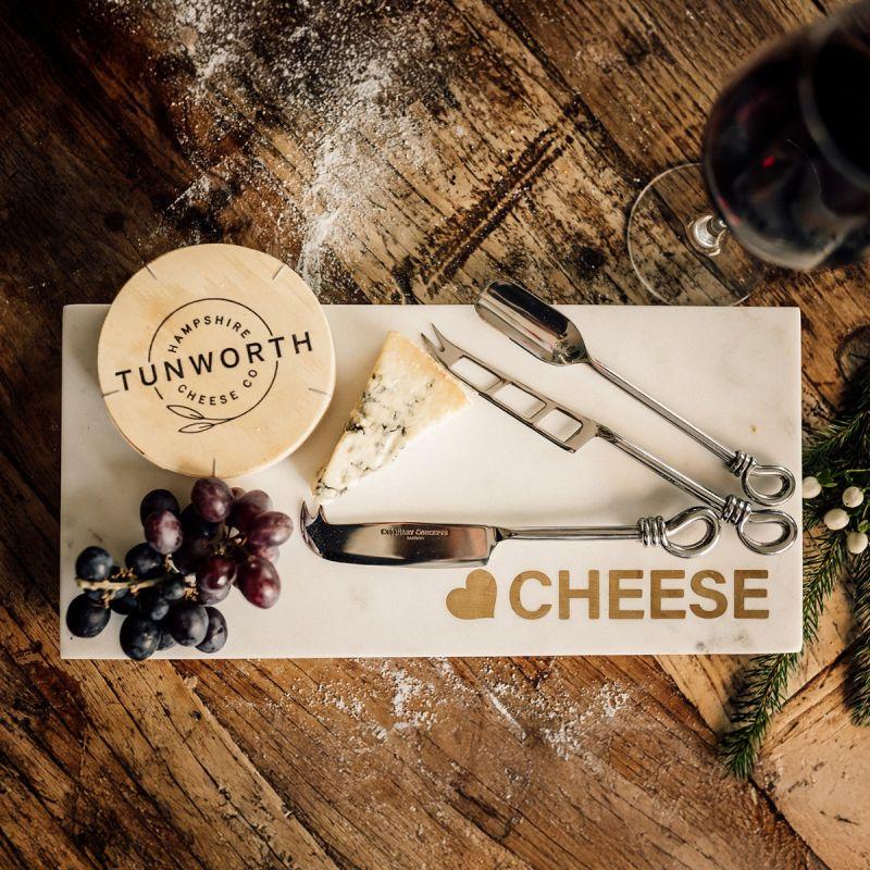 Culinary Concepts Marble Cheese Platter With Brass Heart & Cheese Design