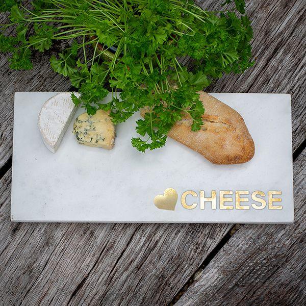 Culinary Concepts Marble Cheese Platter With Brass Heart & Cheese Design
