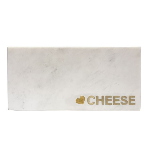 culinary concepts Marble Cheese Platter with Brass Heart & Cheese Design