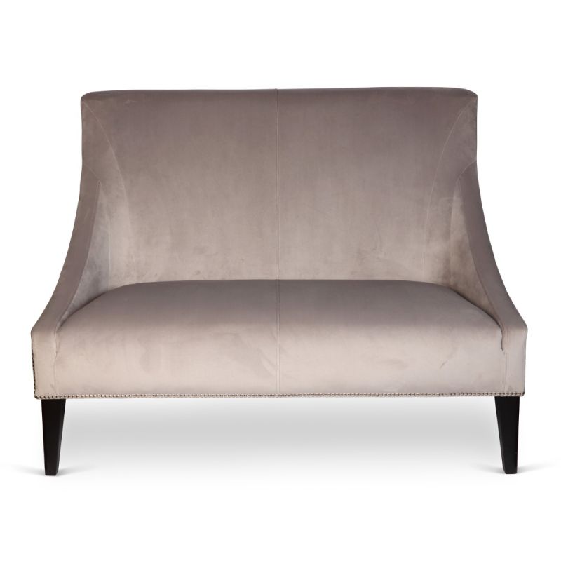 Culinary Concepts Marit Two-Seater Velvet Silver Grey Sofa With Studs | EX DISPLAY | COLLECTION ONLY