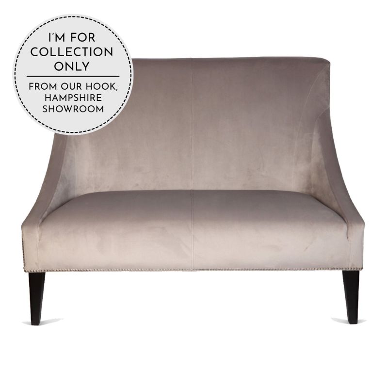 culinary concepts Marit Two-Seater Velvet Silver Grey Sofa with Studs | EX DISPLAY | COLLECTION ONLY