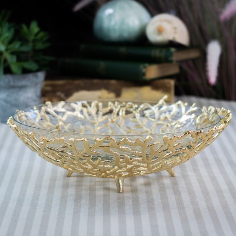 culinary concepts Medium Gold Coral Basket Bowl | REPLACEMENT GLASS ONLY