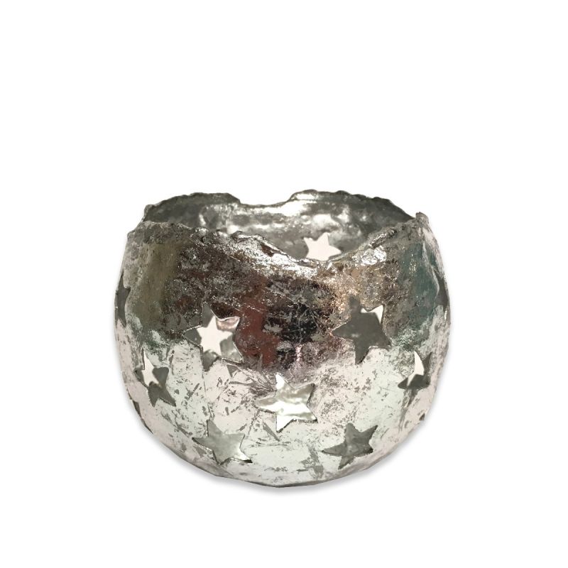 culinary concepts Medium Silver Starry Tea Light Holder