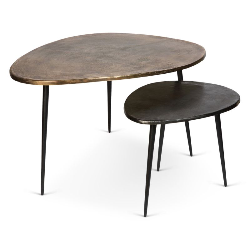 culinary concepts Mexicana Set of Two Brass Top Tables