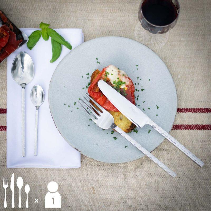 Culinary Concepts Millennium Hammered Four Piece Place Setting | HANDMADE TO ORDER