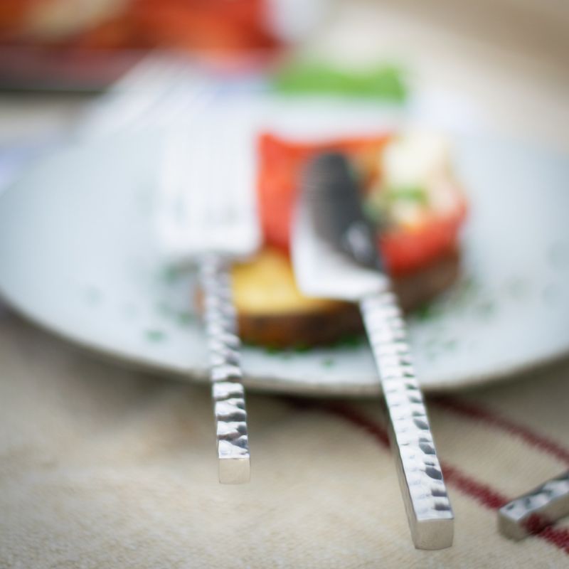 Culinary Concepts Millennium Hammered Four Piece Place Setting | HANDMADE TO ORDER