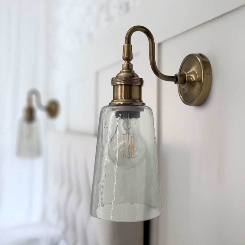 culinary concepts Mini Prohibition Curved Wall Fitment with Cylinder Glass Shade