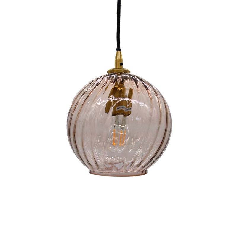 culinary concepts Mink Spiral Glass Globe Pendant Light