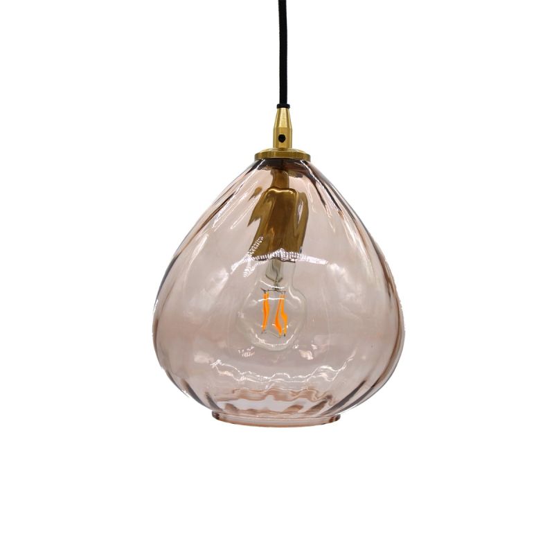 culinary concepts Mink Spiral Glass Teardrop Pendant Light
