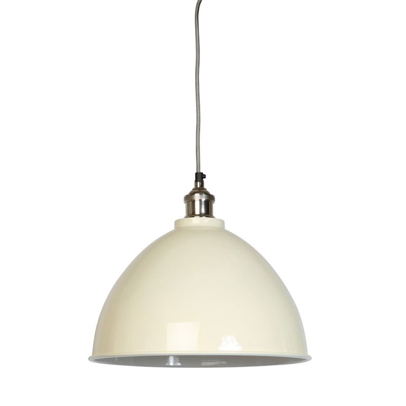 culinary concepts Moderne Large Cream Domed Shade and Nickel Fitment