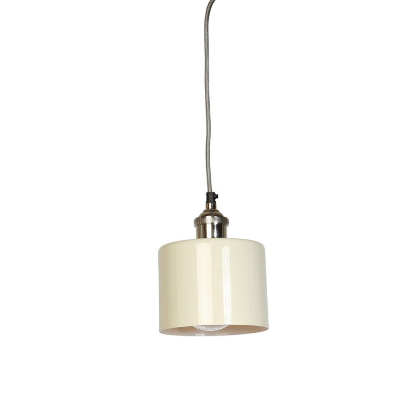 culinary concepts Moderne Small Cream Cylinder Shade with Nickel Fitment