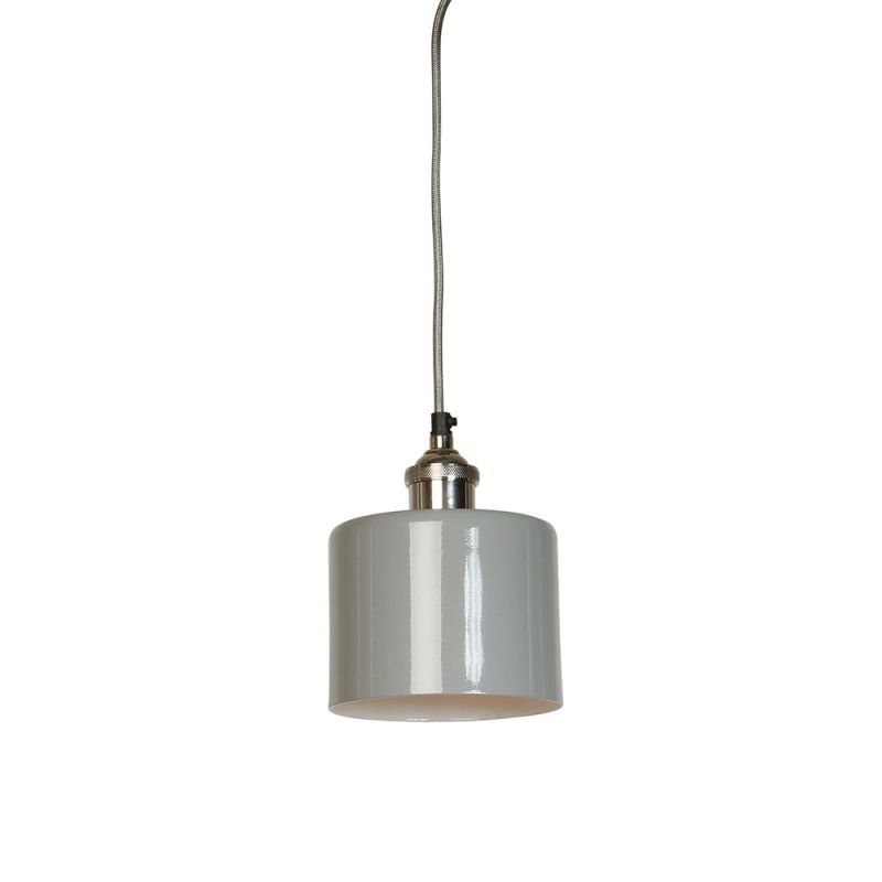 culinary concepts Moderne Small Grey Cylinder Shade with Nickel Fitment