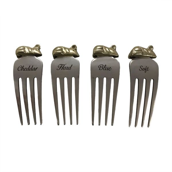 culinary concepts Mouse Motif Fork Cheese Markers Cheddar/Hard/Soft/Blue
