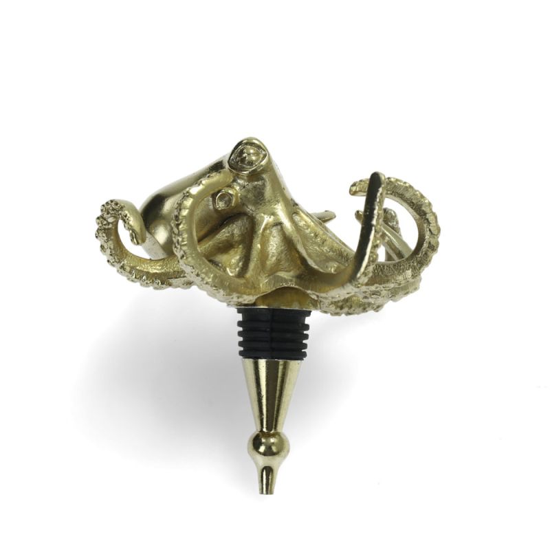 culinary concepts Octopus Bottle Stopper - Gold Finish