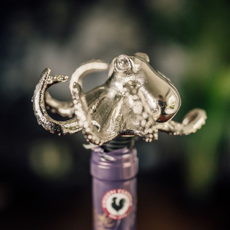 Culinary Concepts Octopus Bottle Stopper - Nickel Finish