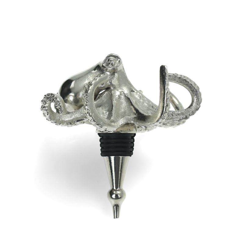 culinary concepts Octopus Bottle Stopper - Nickel Finish