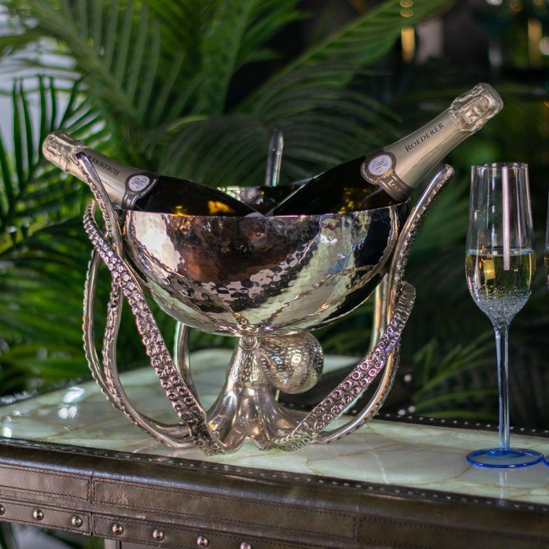 Culinary Concepts Octopus Stand With Hammered Stainless Steel Bowl