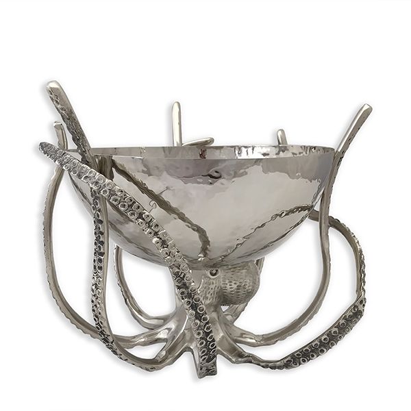 Culinary Concepts Octopus Stand With Hammered Stainless Steel Bowl