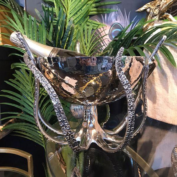 culinary concepts Octopus Stand With Hammered Stainless Steel Bowl