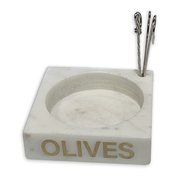 culinary concepts Olives Marble Olive Dish with picks