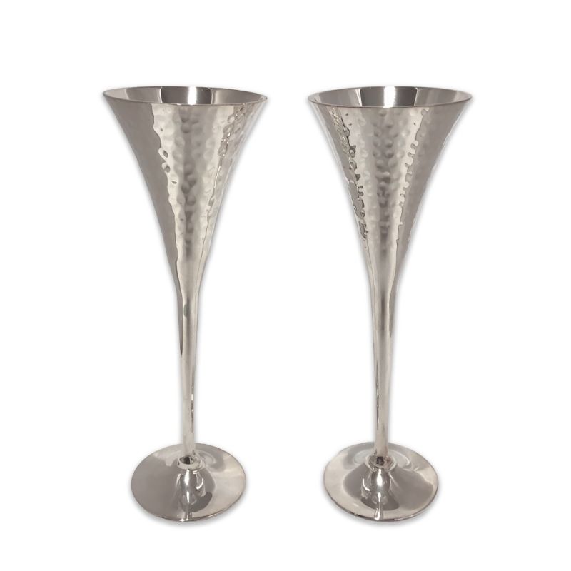culinary concepts Pair of Hammered Champagne Chalices