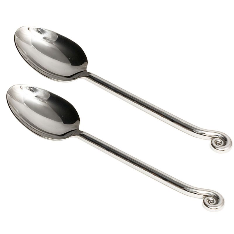 culinary concepts Pair of Hammered Shell Medium Serving Spoons | HANDMADE TO ORDER