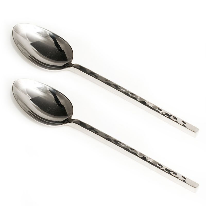 culinary concepts Pair of Millennium Hammered Medium Serving Spoons | HANDMADE TO ORDER