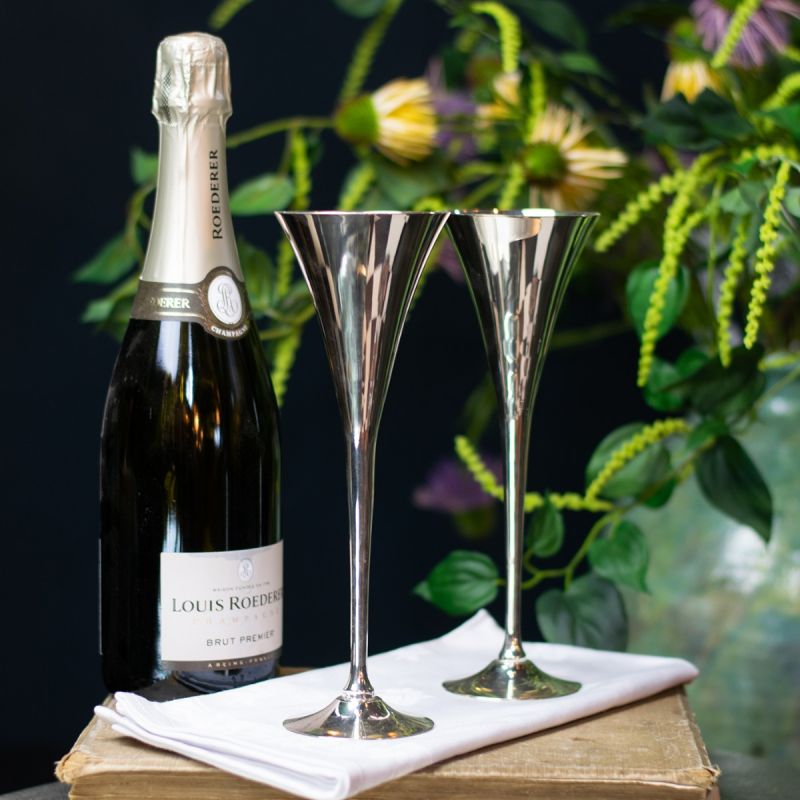 culinary concepts Pair of Polished Champagne Chalices