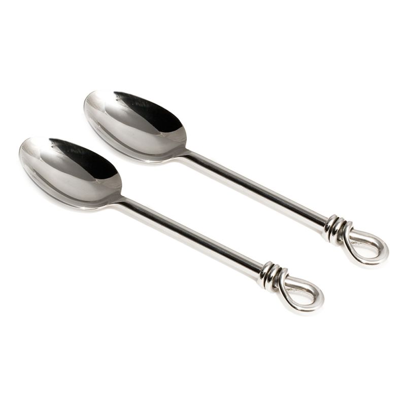 culinary concepts Pair of Polished Knot Medium Serving Spoons