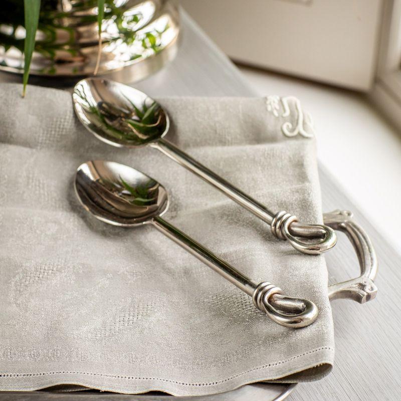 Culinary Concepts Pair Of Polished Knot Medium Serving Spoons
