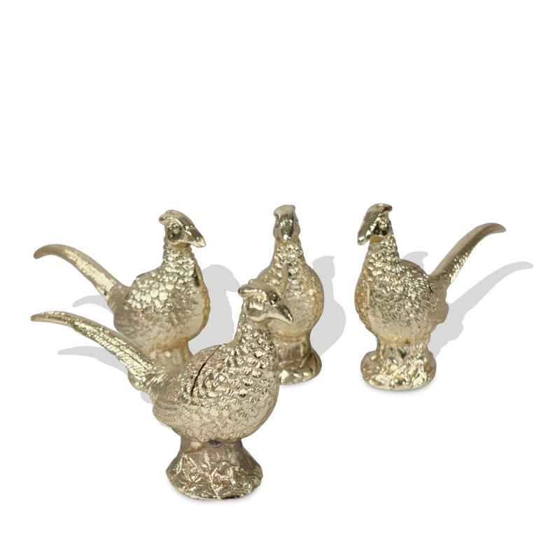 culinary concepts Pheasant Place Card Holder Set of Four - Gold Finish