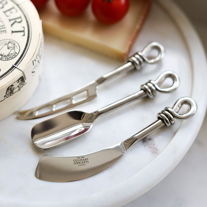 Culinary Concepts Polished Knot 3 Piece Mini Cheese Knife Set