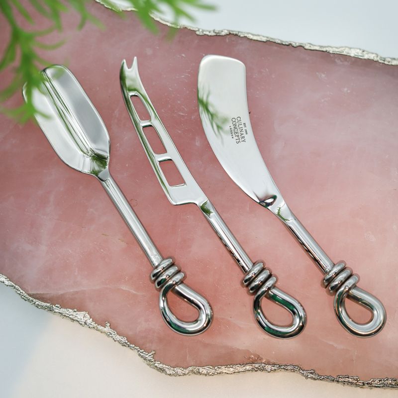 Culinary Concepts Polished Knot 3 Piece Mini Cheese Knife Set