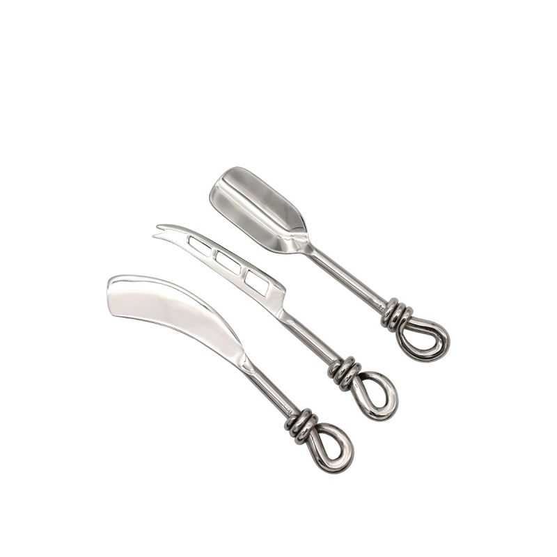 culinary concepts Polished Knot 3 Piece Mini Cheese Knife Set