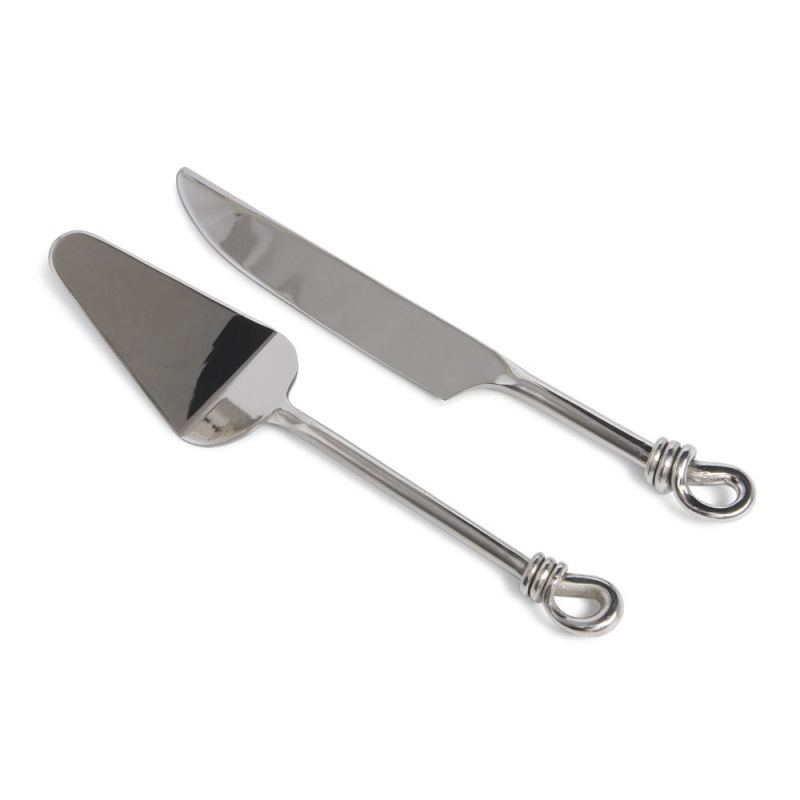 culinary concepts Polished Knot Cake Server & Knife Set