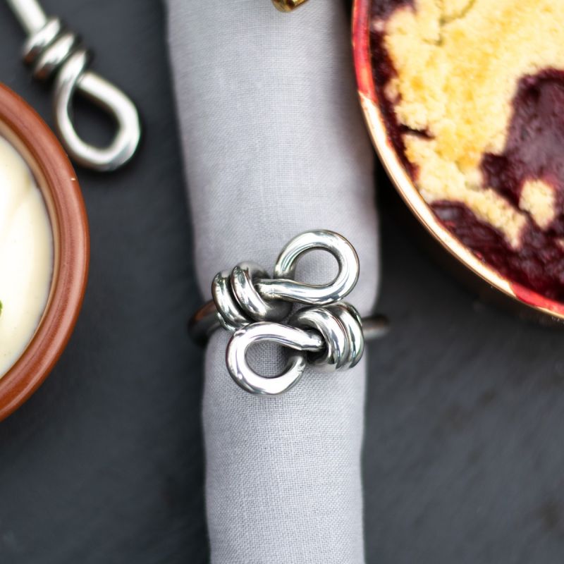 Culinary Concepts Polished Knot Napkin Ring Four Piece Set | HANDMADE TO ORDER