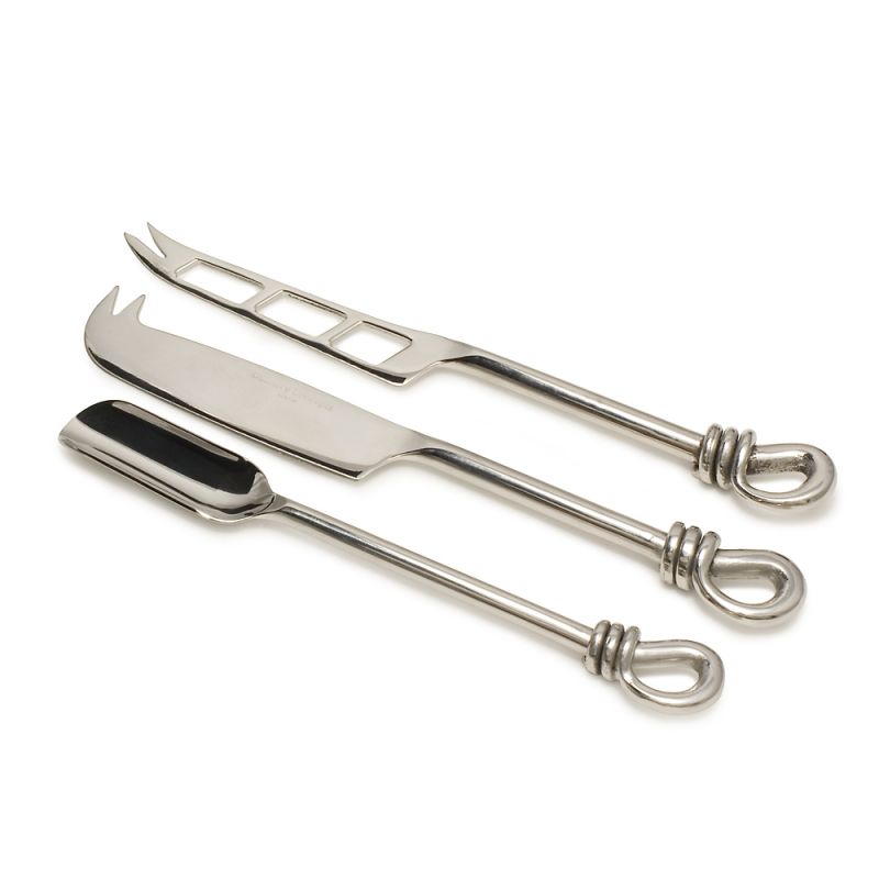 culinary concepts Polished Knot Traditional Cheese Knife Soft Cheese Knife & Stilton Scoop Set