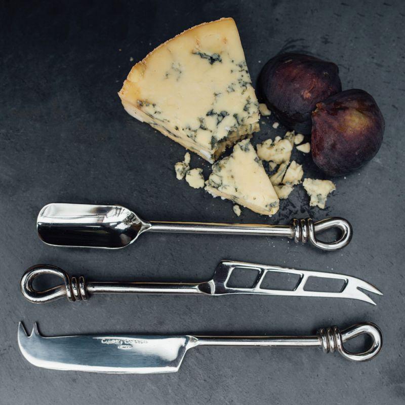 Culinary Concepts Polished Knot Traditional Cheese Knife Soft Cheese Knife & Stilton Scoop Set