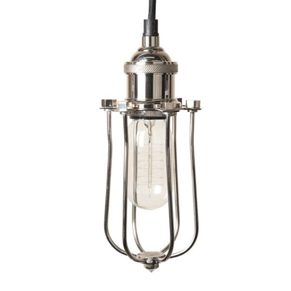 culinary concepts Polished Nickel Pendant Fitment With Cage | PERFECTLY IMPERFECT