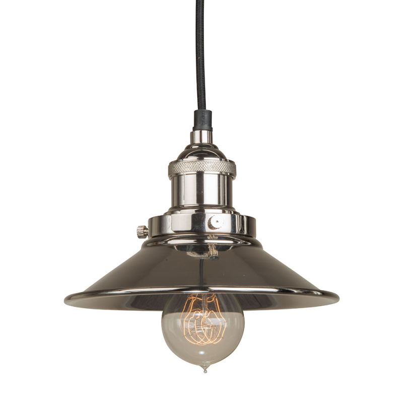 culinary concepts Polished Nickel Pendant Fitment with Small Polished Nickel Metal Triangular Shade