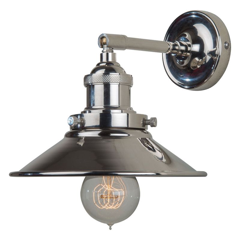Culinary Concepts Polished Nickel Straight Fitment With Small Polished Nickel Metal Triangular Shade