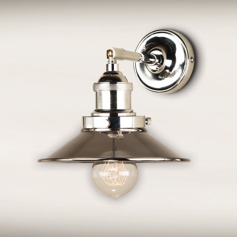 culinary concepts Polished Nickel Straight Fitment with Small Polished Nickel Metal Triangular Shade