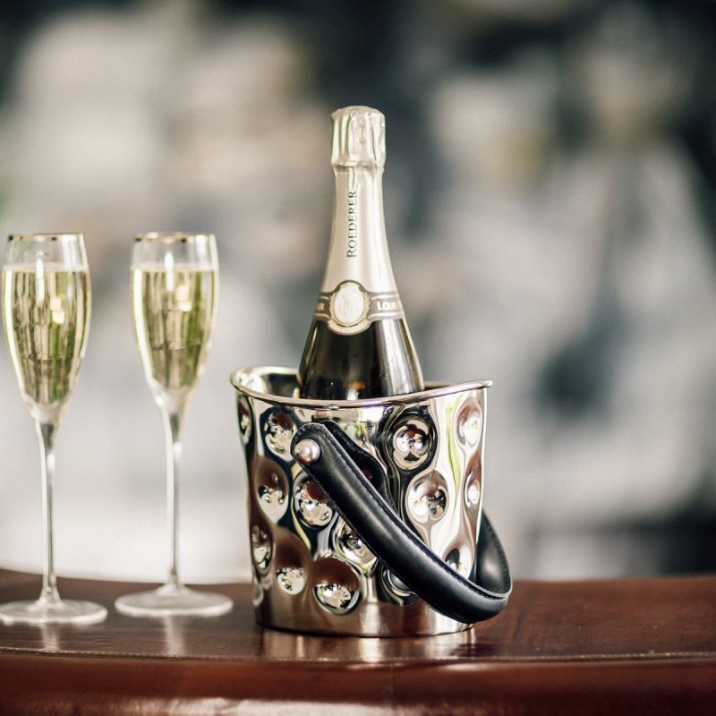 Culinary Concepts Polo Bottle Cooler With Black Leather Handle