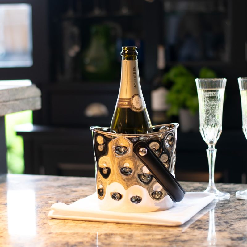 Culinary Concepts Polo Bottle Cooler With Black Leather Handle