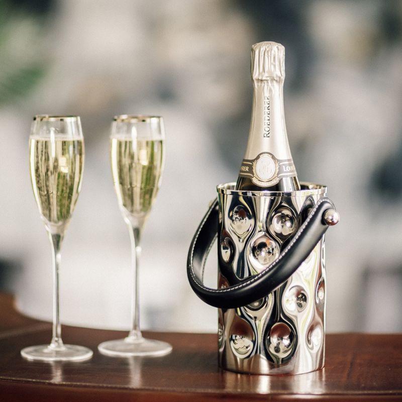 Culinary Concepts Polo Bottle Holder With Black Leather Handle