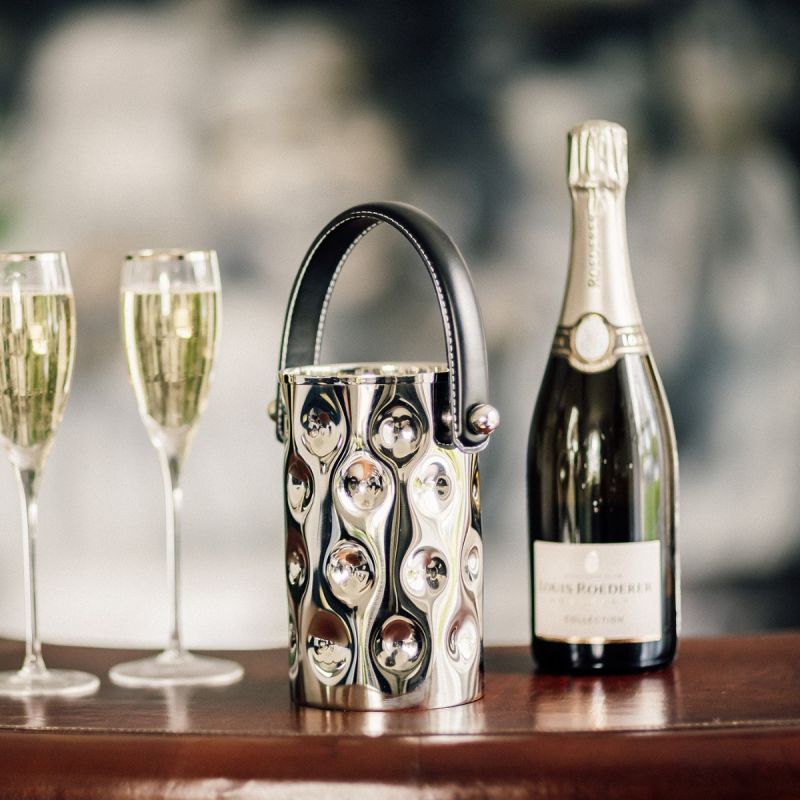 Culinary Concepts Polo Bottle Holder With Black Leather Handle