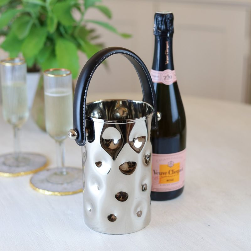Culinary Concepts Polo Bottle Holder With Black Leather Handle